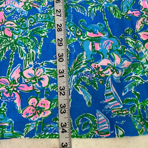NWT Lilly Pulitzer Blue and Green Floral Tee Shirt Dress - Picture 7 of 10
